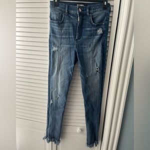 EXPRESS Ankle Jegging Jeans Super High Rise, size to 2R